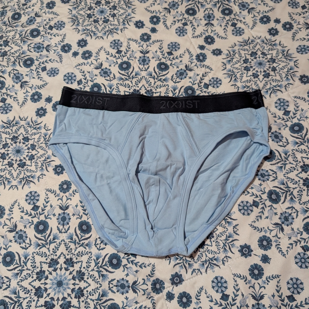 2xist Men's Sky Blue Briefs with Black Waistband